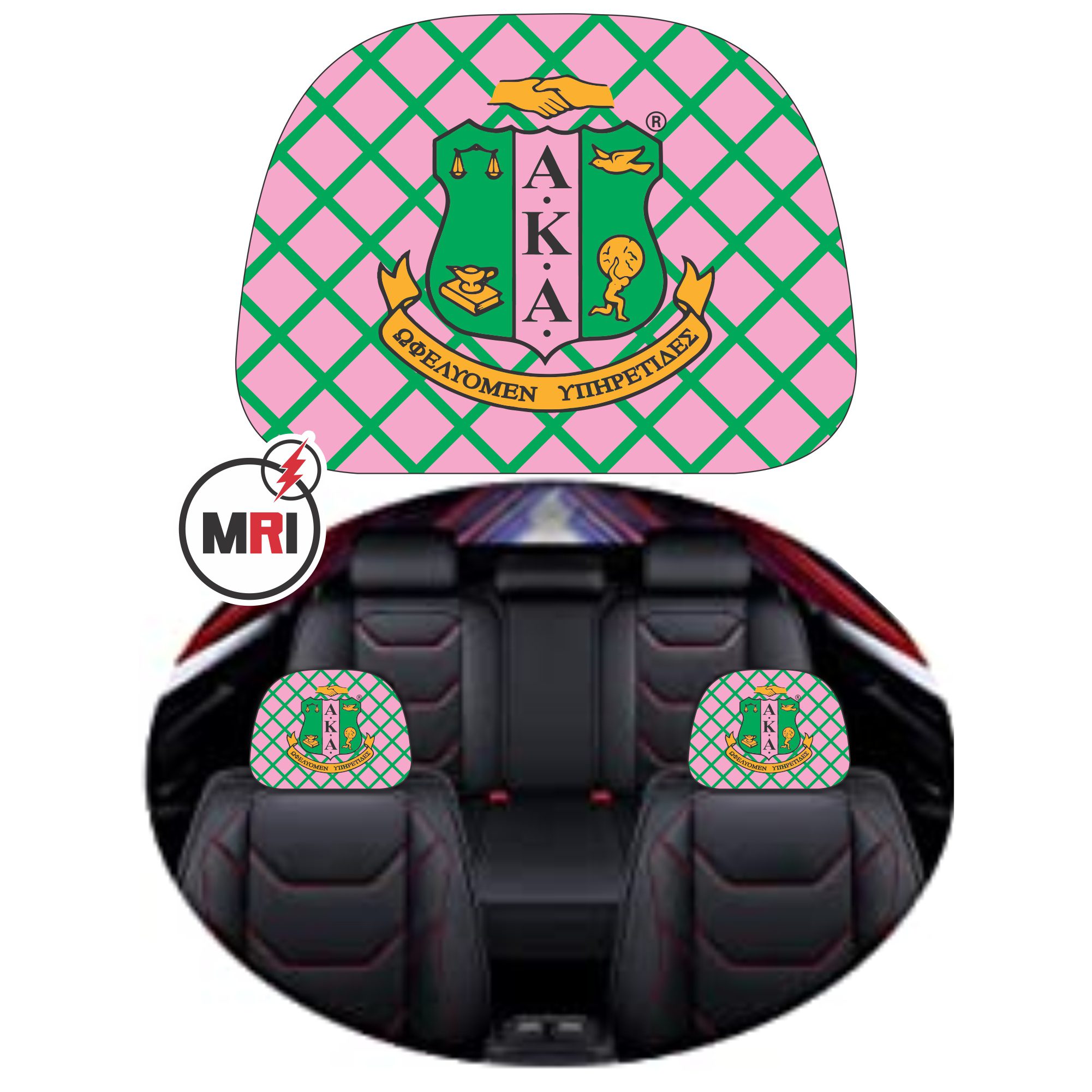 Alpha Kappa Alpha Car Headrest Cover