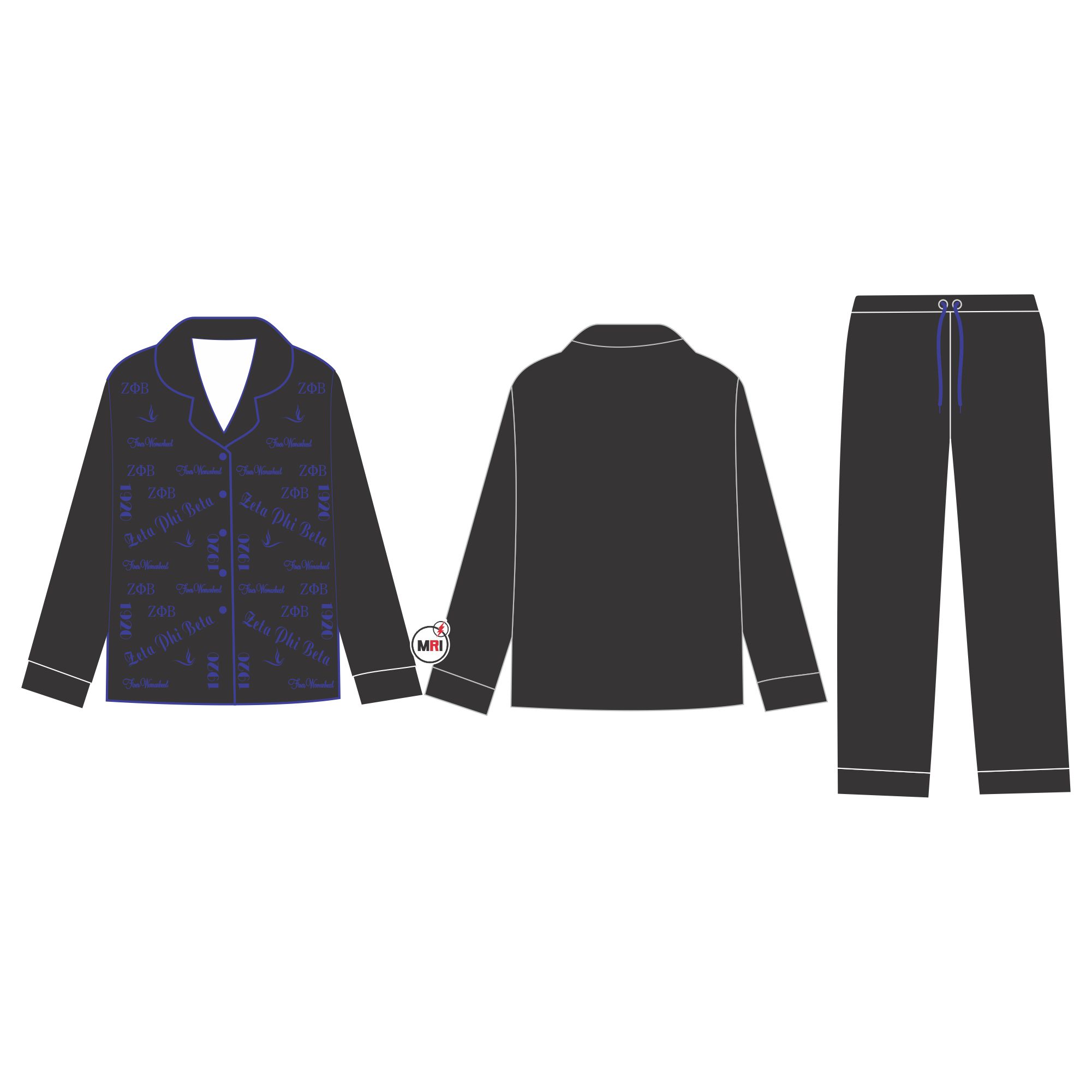 Zeta Phi Beta Sublimated Pajama Set