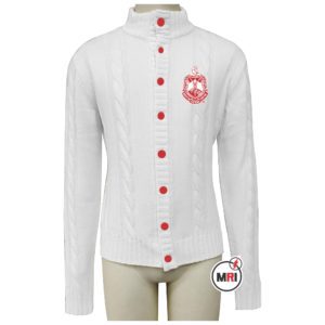 Delta Sigma Theta cable knit Cardigan Sweater
