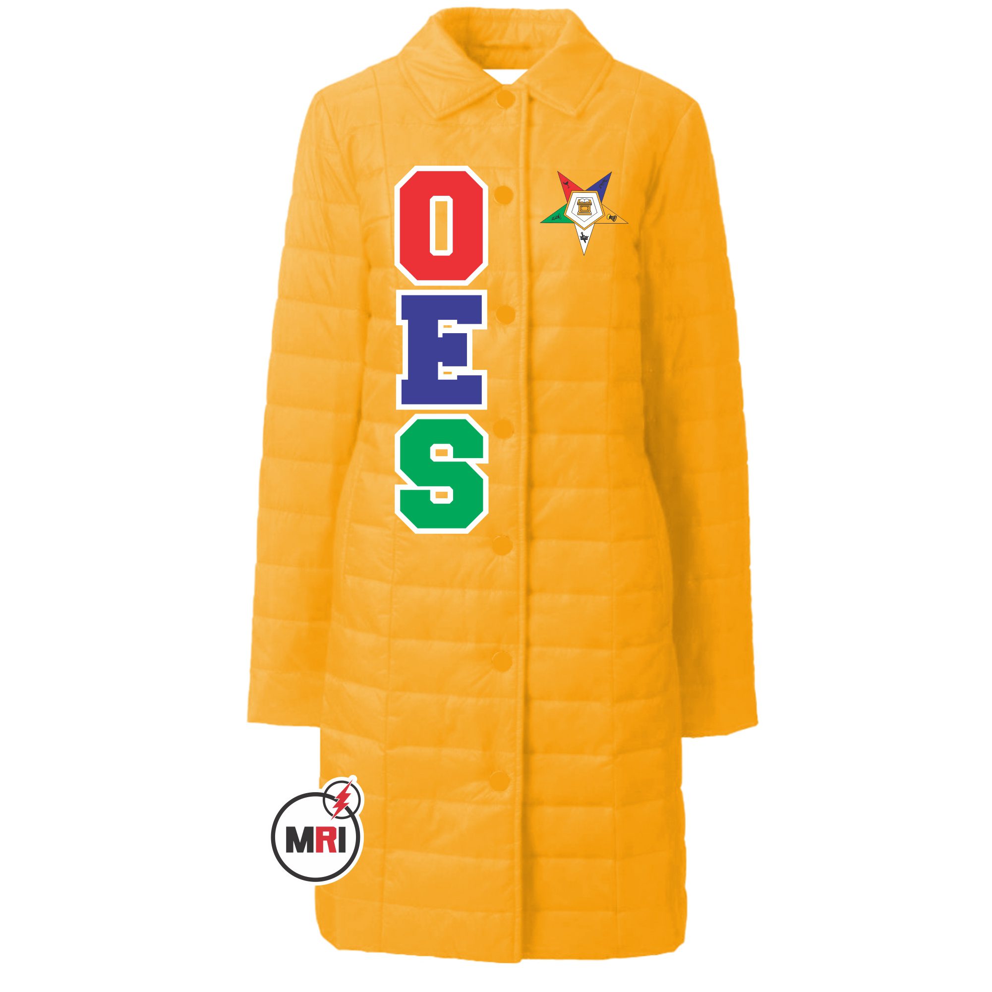 Order Of The Eastern Star Puffer Long Coat/Jacket