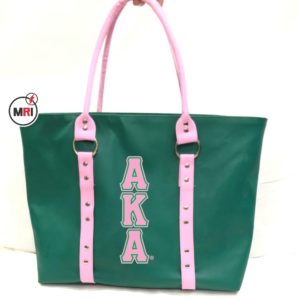 Alpha Kappa Alpha PU Leather Tote Bag