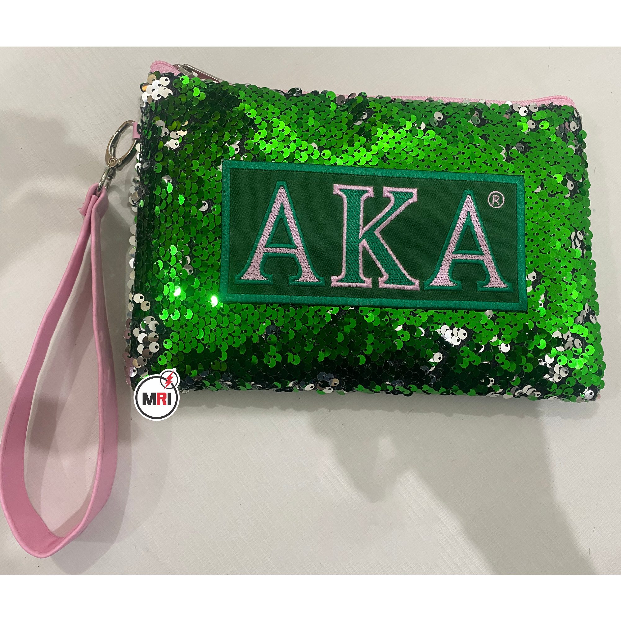 Alpha Kappa Alpha Sequin Hand Wristlet