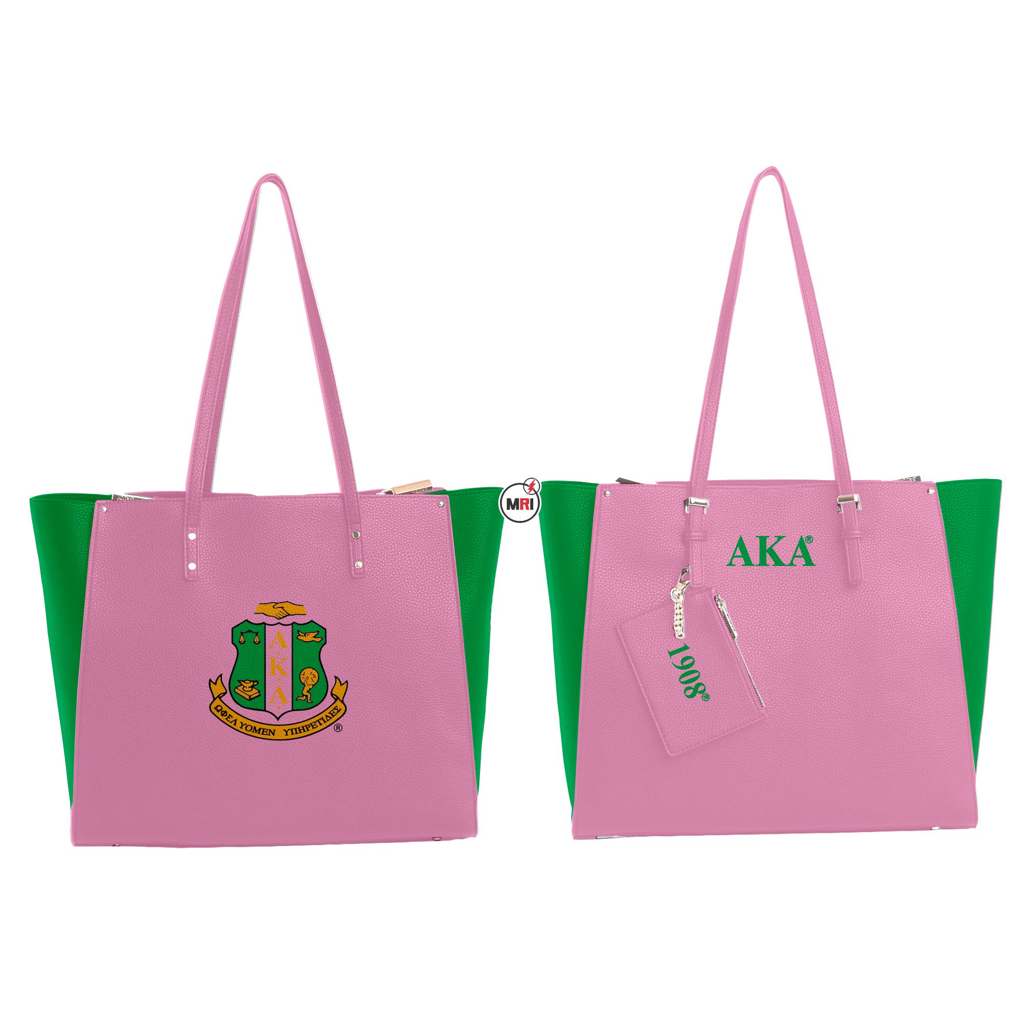 Alpha Kappa Alpha Tote Bag with Hand Wristlet