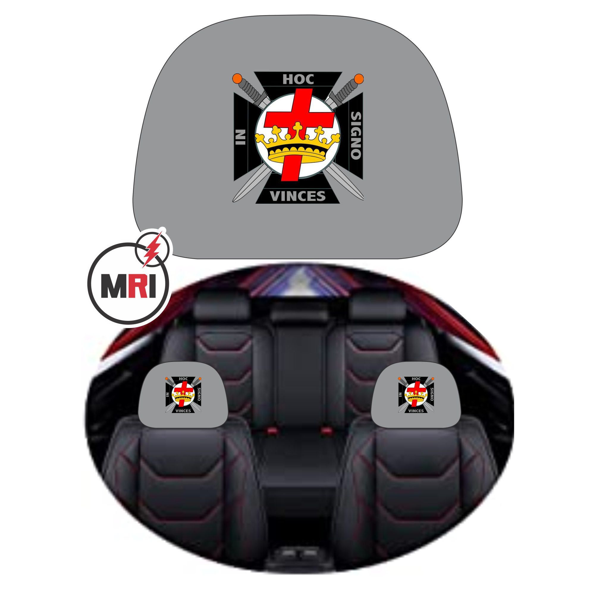 Knights Templar Car Headrest Cover