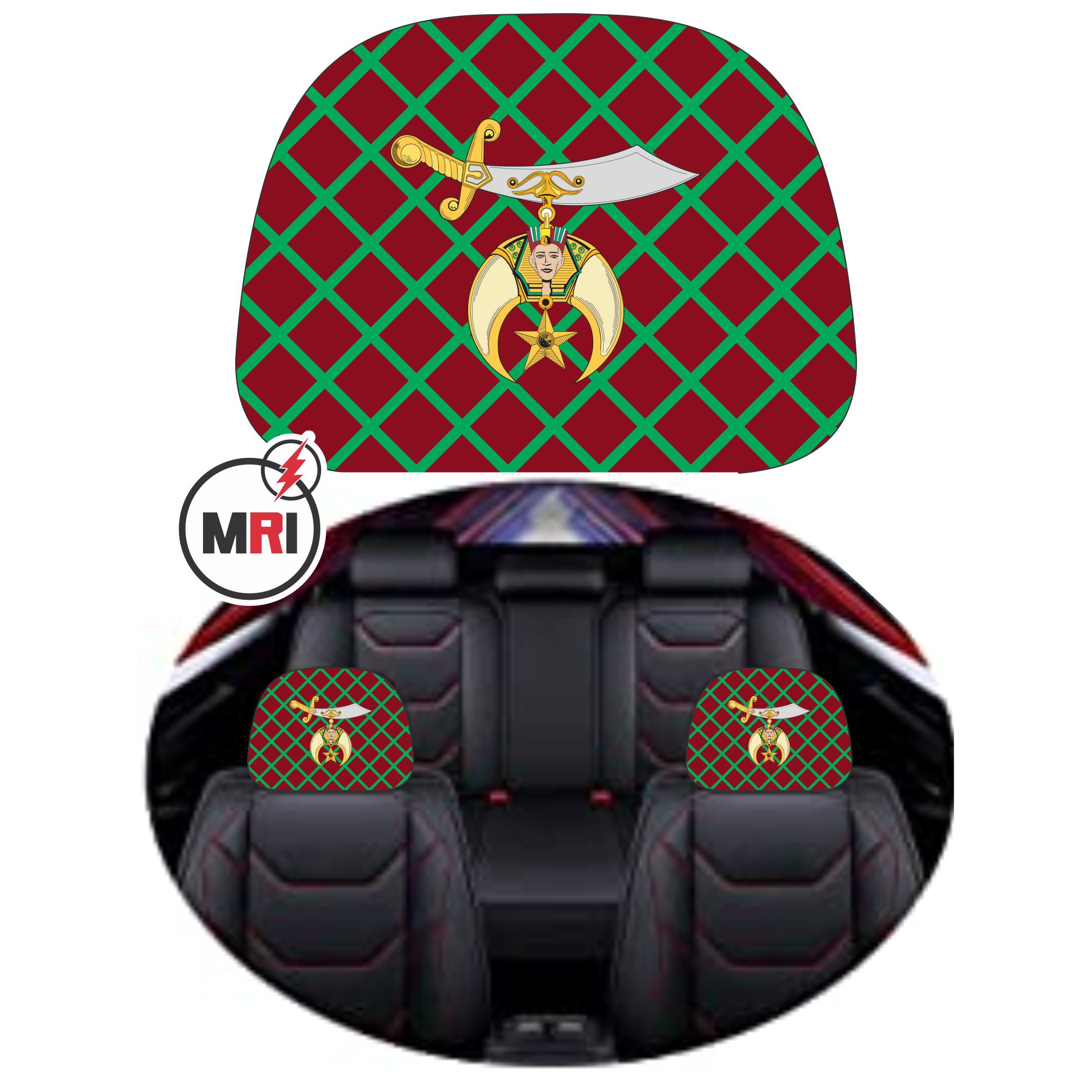 Shriners Car Headrest Cover