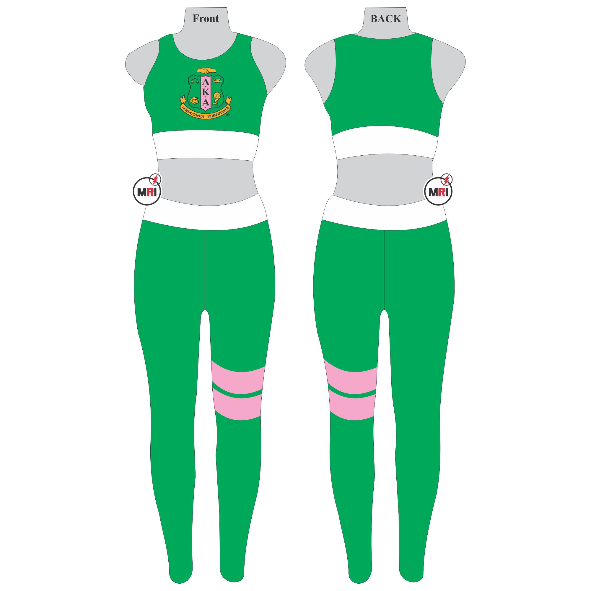 Alpha Kappa Alpha Activewear workout top and tight Set