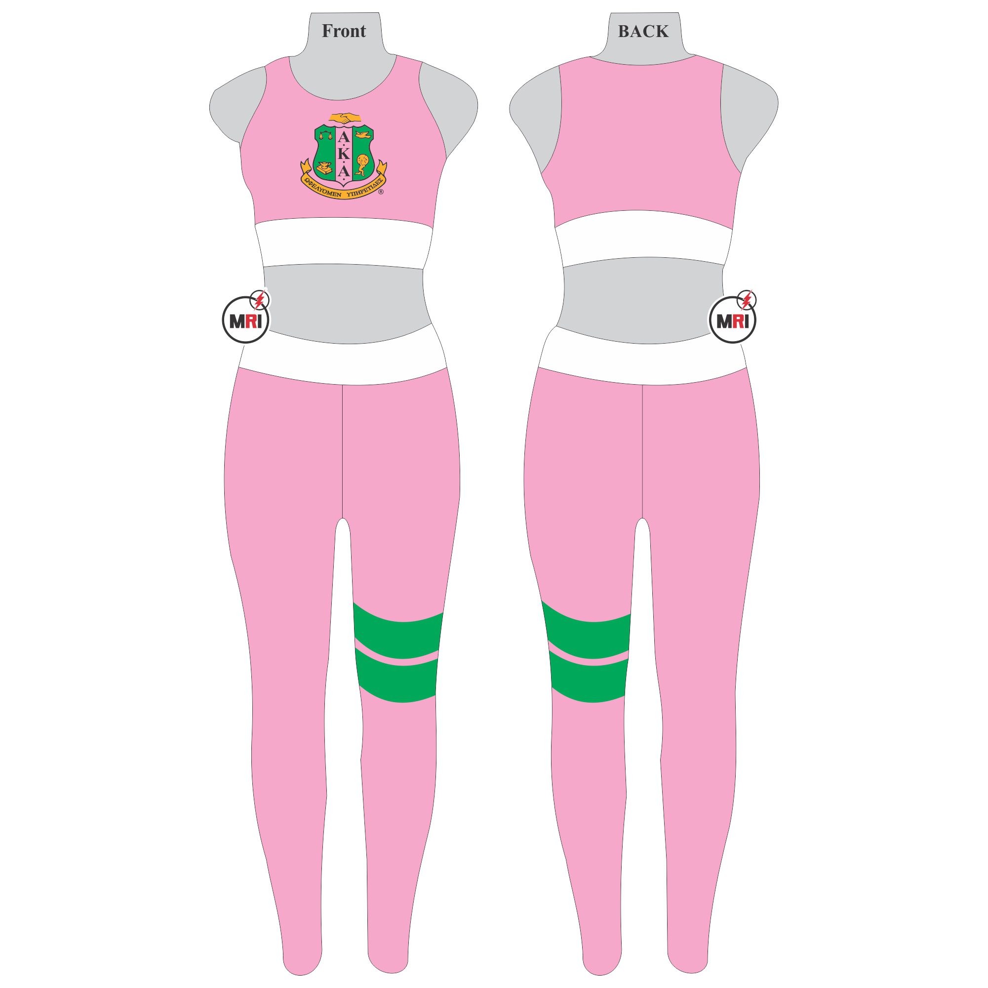 Alpha Kappa Alpha Activewear workout top and tight Set