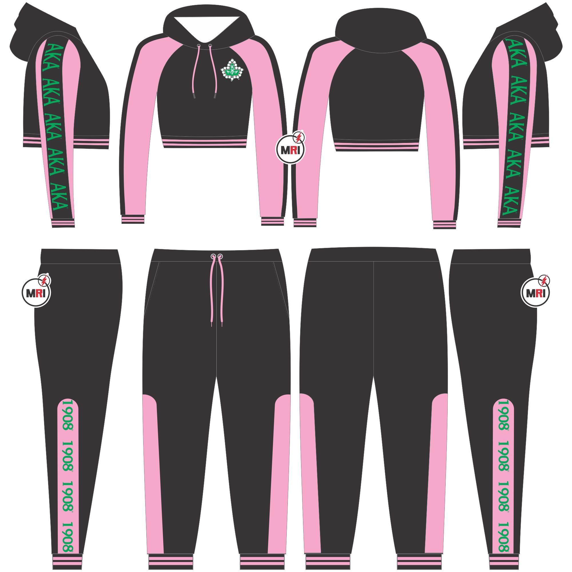 Alpha Kappa Alpha Crop Fitted Suit