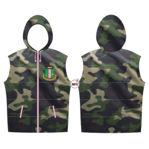 Alpha Kappa Alpha Quilted Camo Vest With Hood