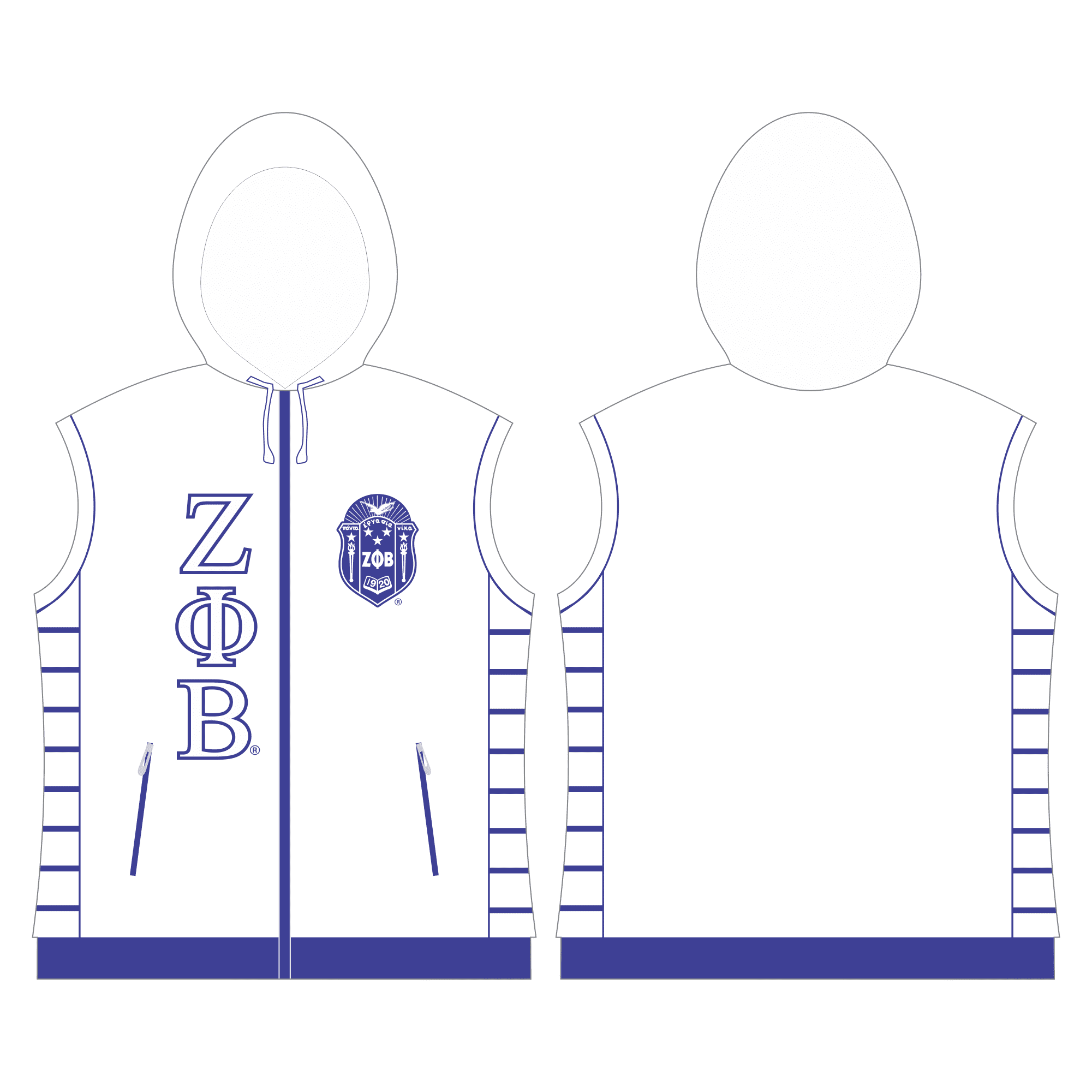 Zeta Phi Beta Quilted Vest With Hood