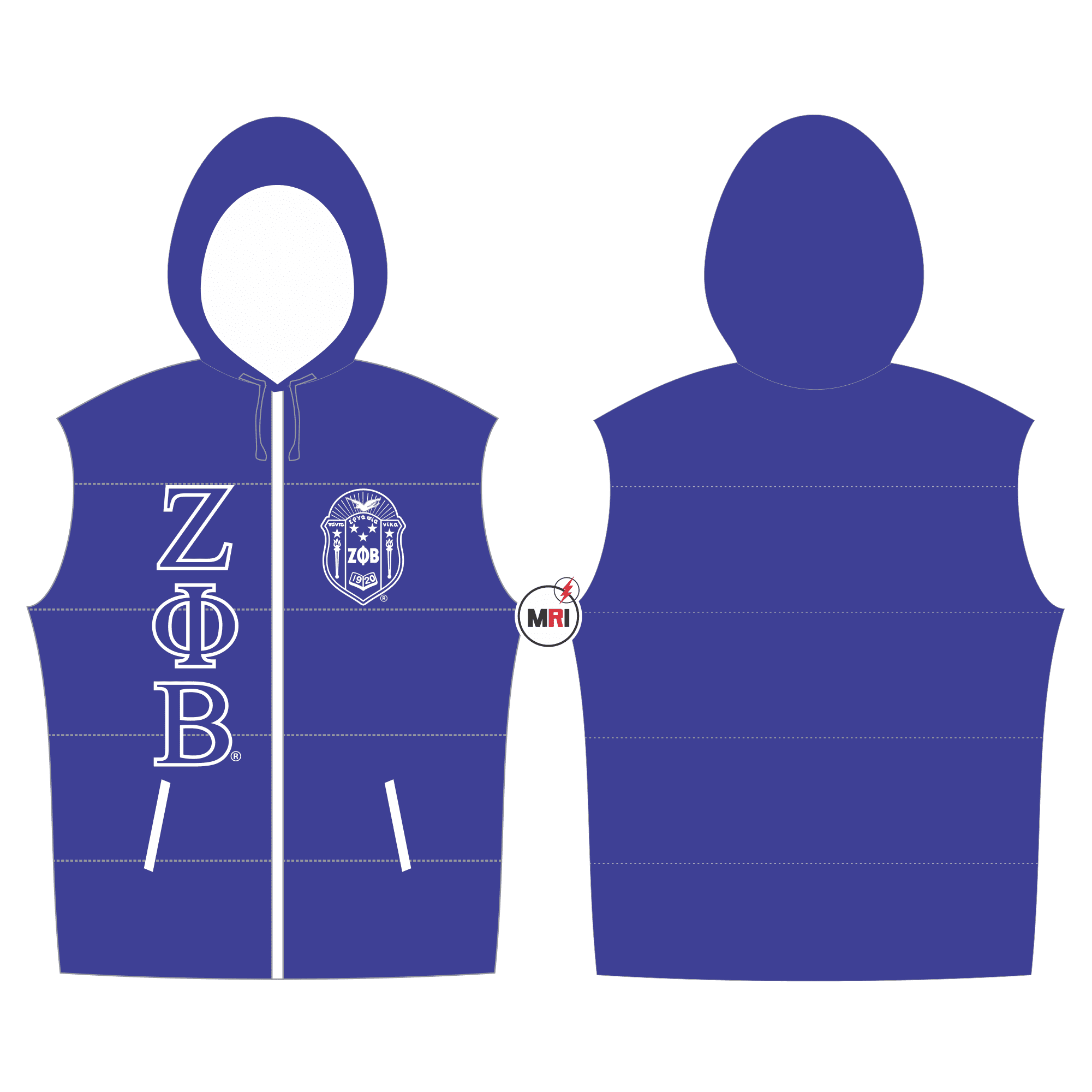 Zeta Phi Beta Quilted Vest With Hood