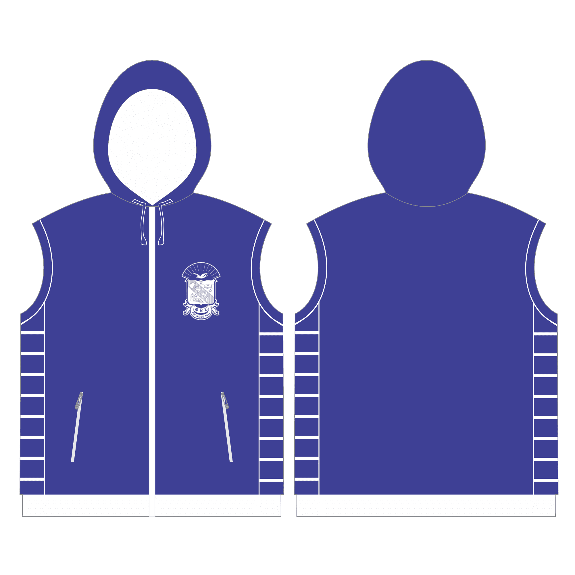 Phi Beta Sigma Quilted Vest With Hood