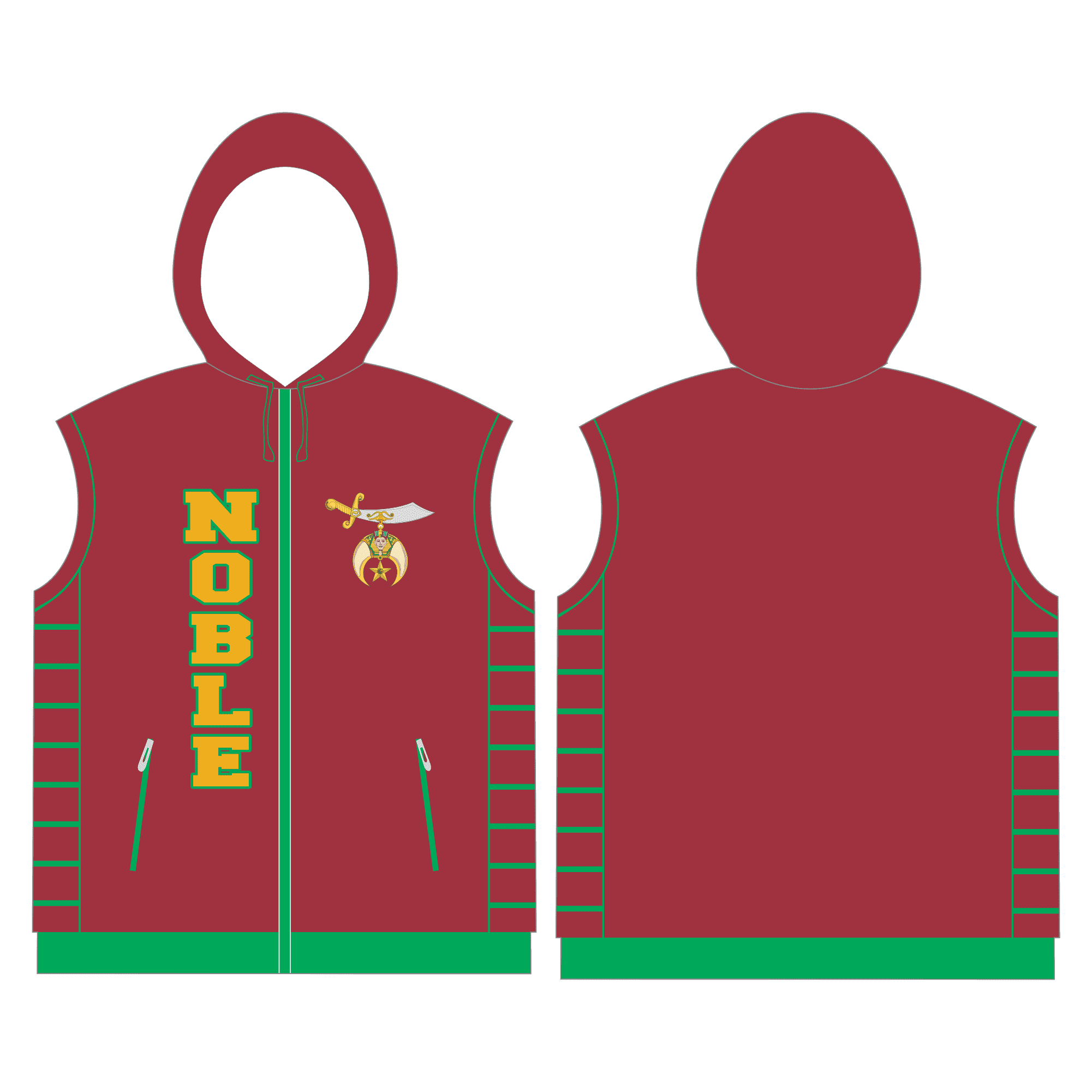 Shriners Quilted Vest With Hood
