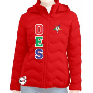 Order Of The Eastern Star Puffer Jacket with Hood