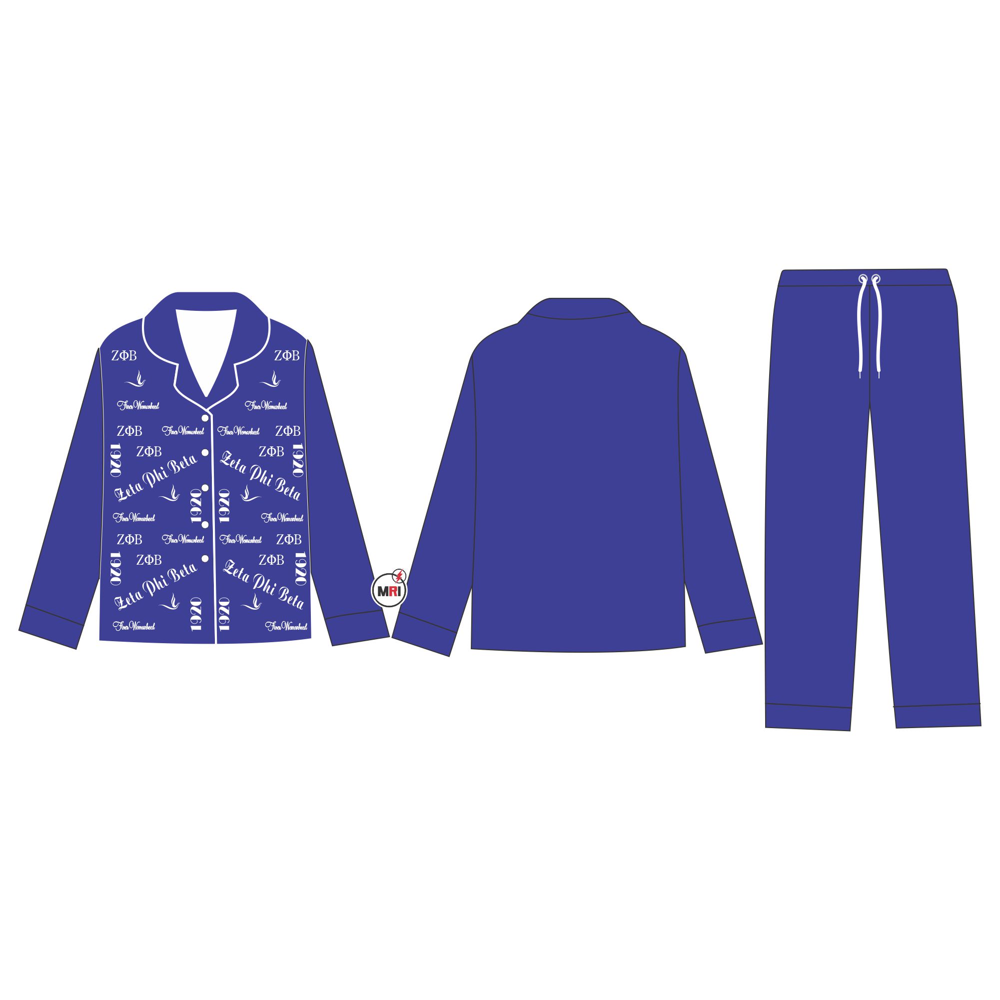 Zeta Phi Beta Sublimated Pajama Set
