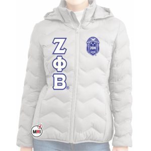 Zeta Phi Beta Puffer Jacket with Hood