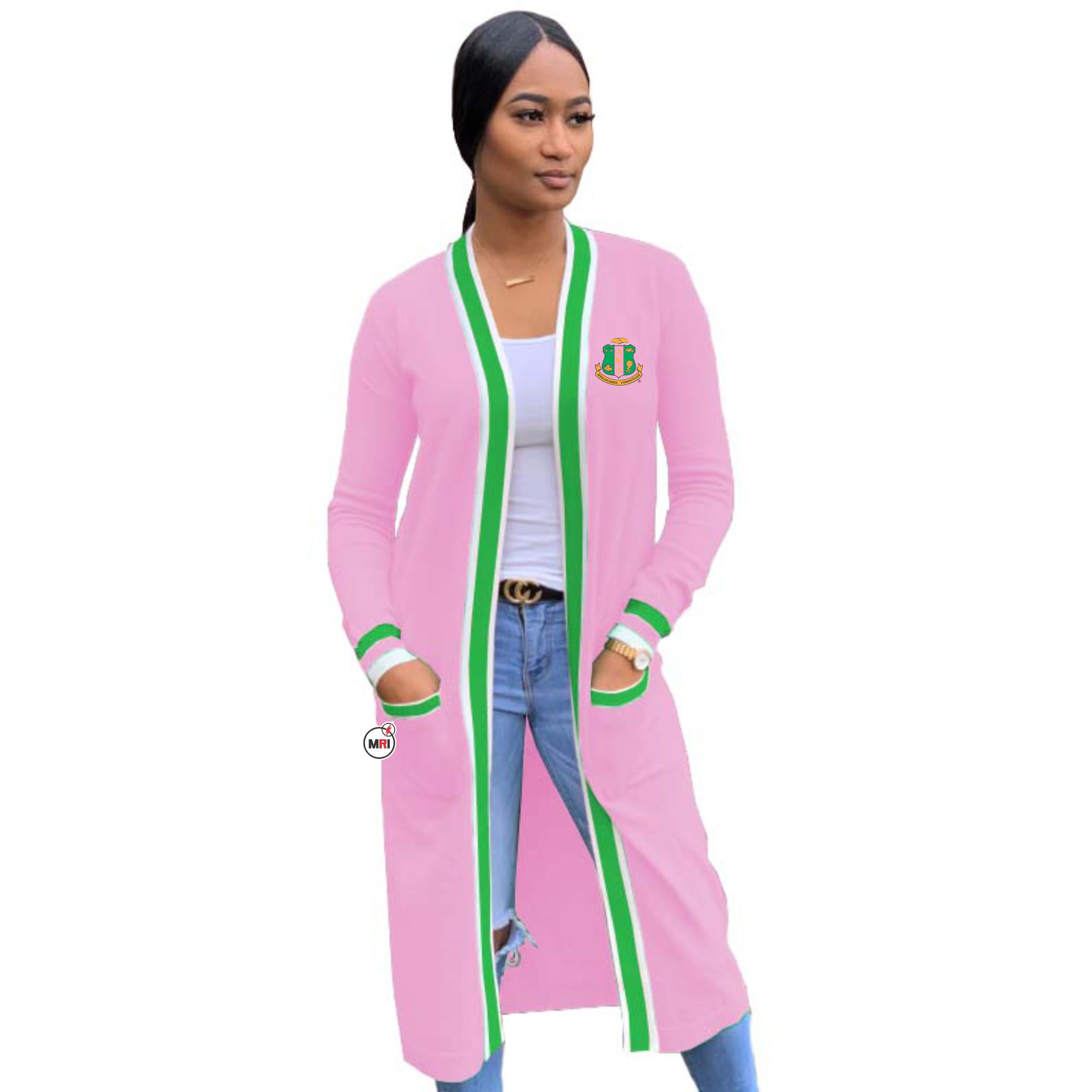Alpha Kappa Alpha Knitted Long Cardigan Sweater