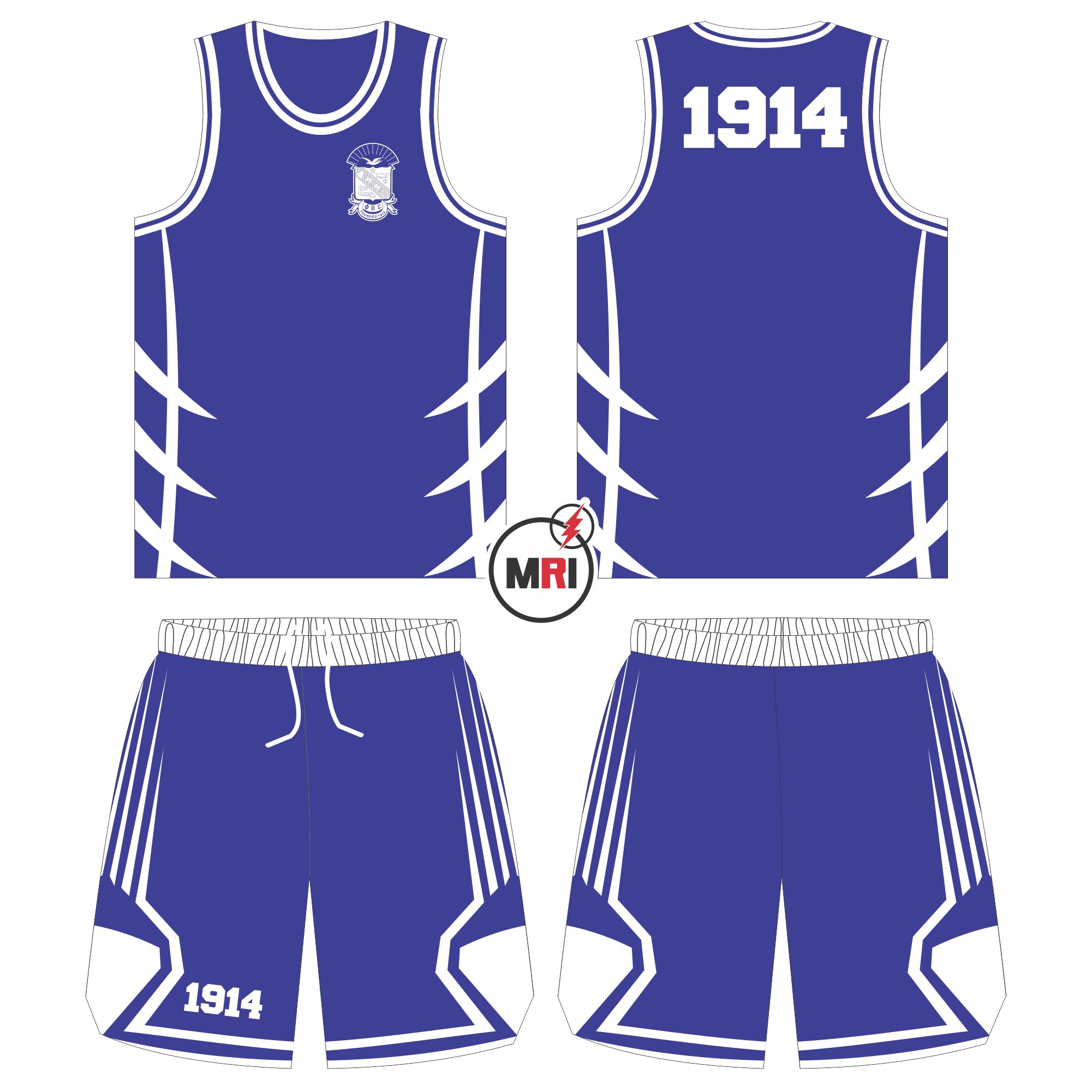 Phi Beta Sigma Basketball Set Jersey with Short