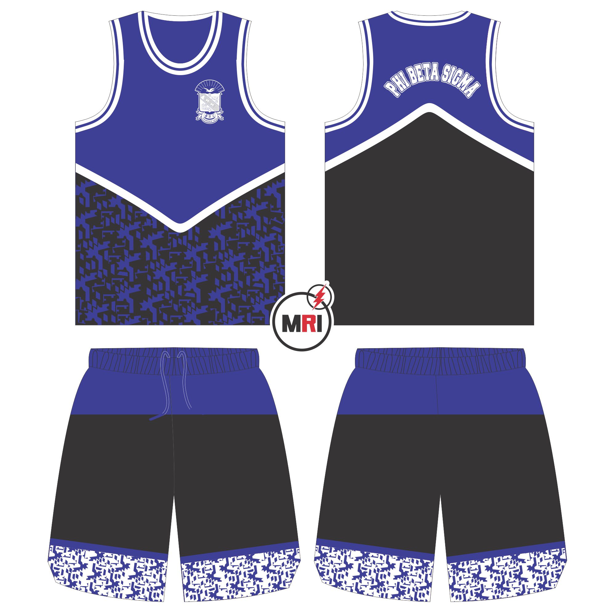 Phi Beta Sigma Basketball Set Jersey with Short