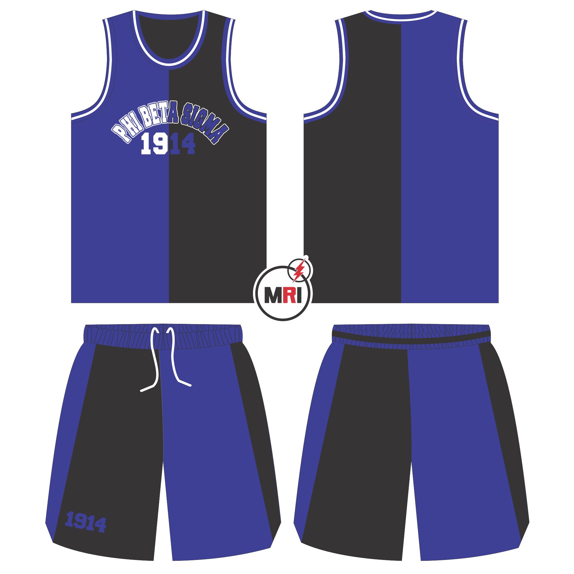 Phi Beta Sigma Basketball Set Jersey with Short