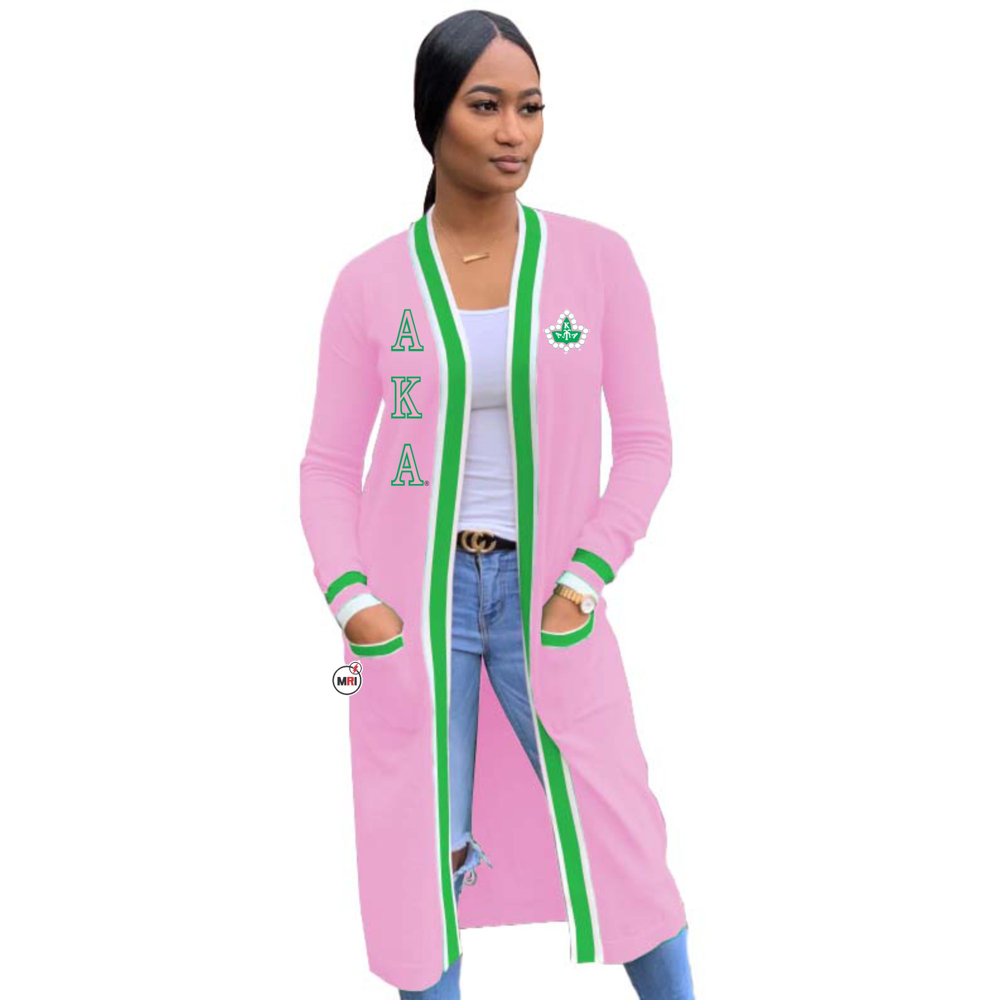 Alpha Kappa Alpha Knitted Long Cardigan Sweater