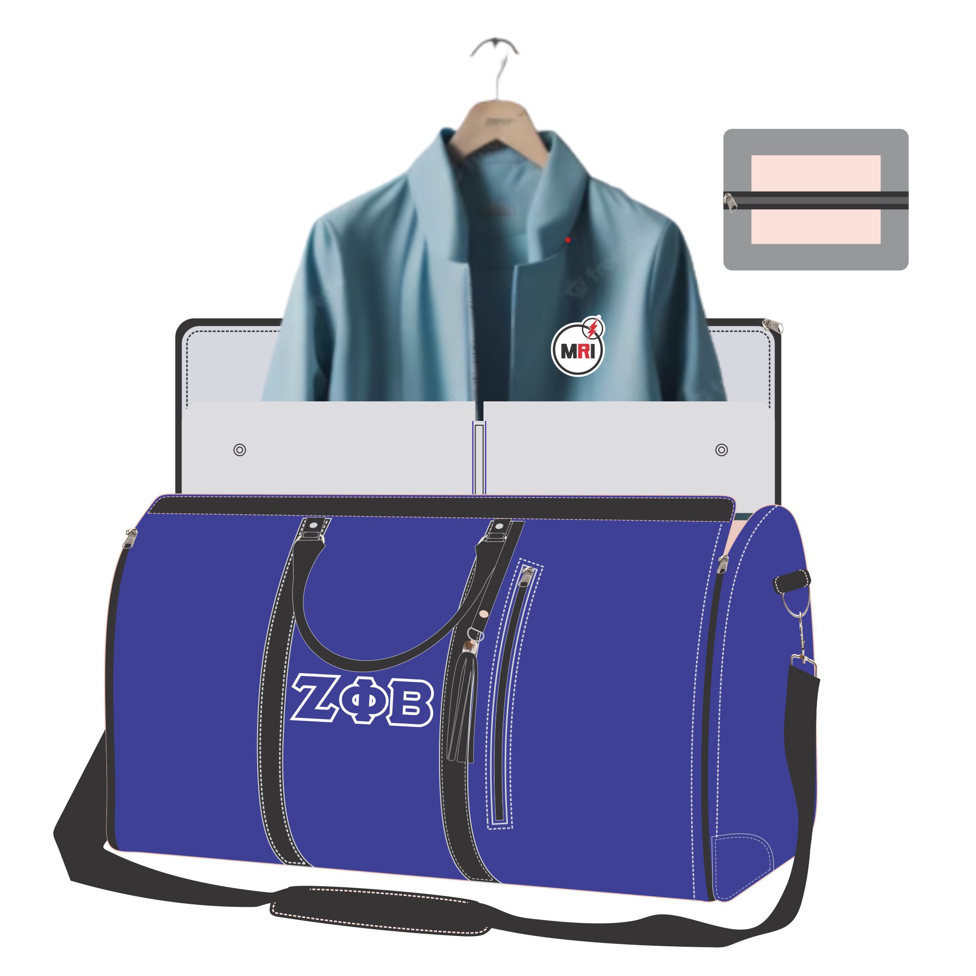 Zeta Phi Beta Garment Bag Convert Into Duffle Bag
