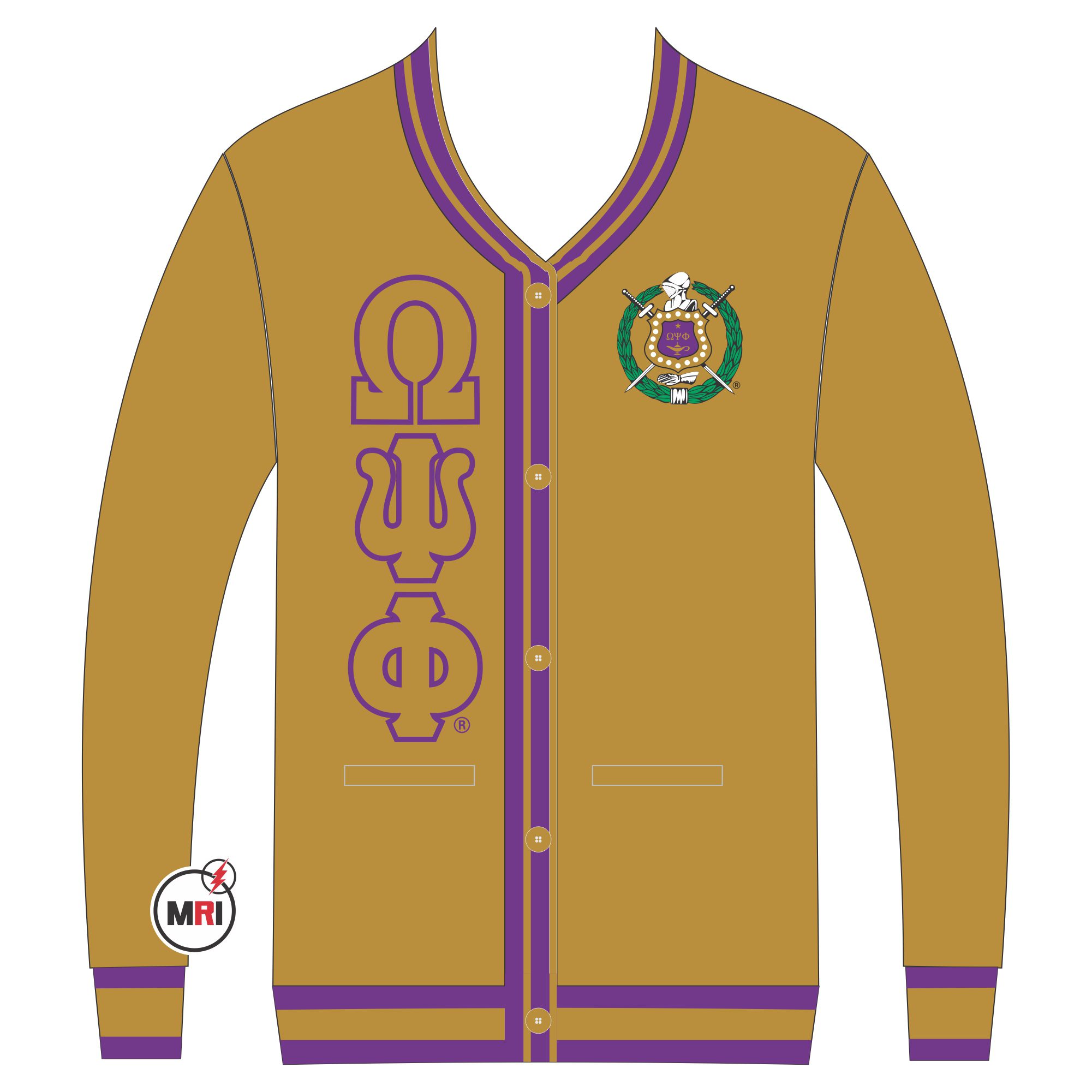 Omega Psi Phi Knitted Cardigan Sweater