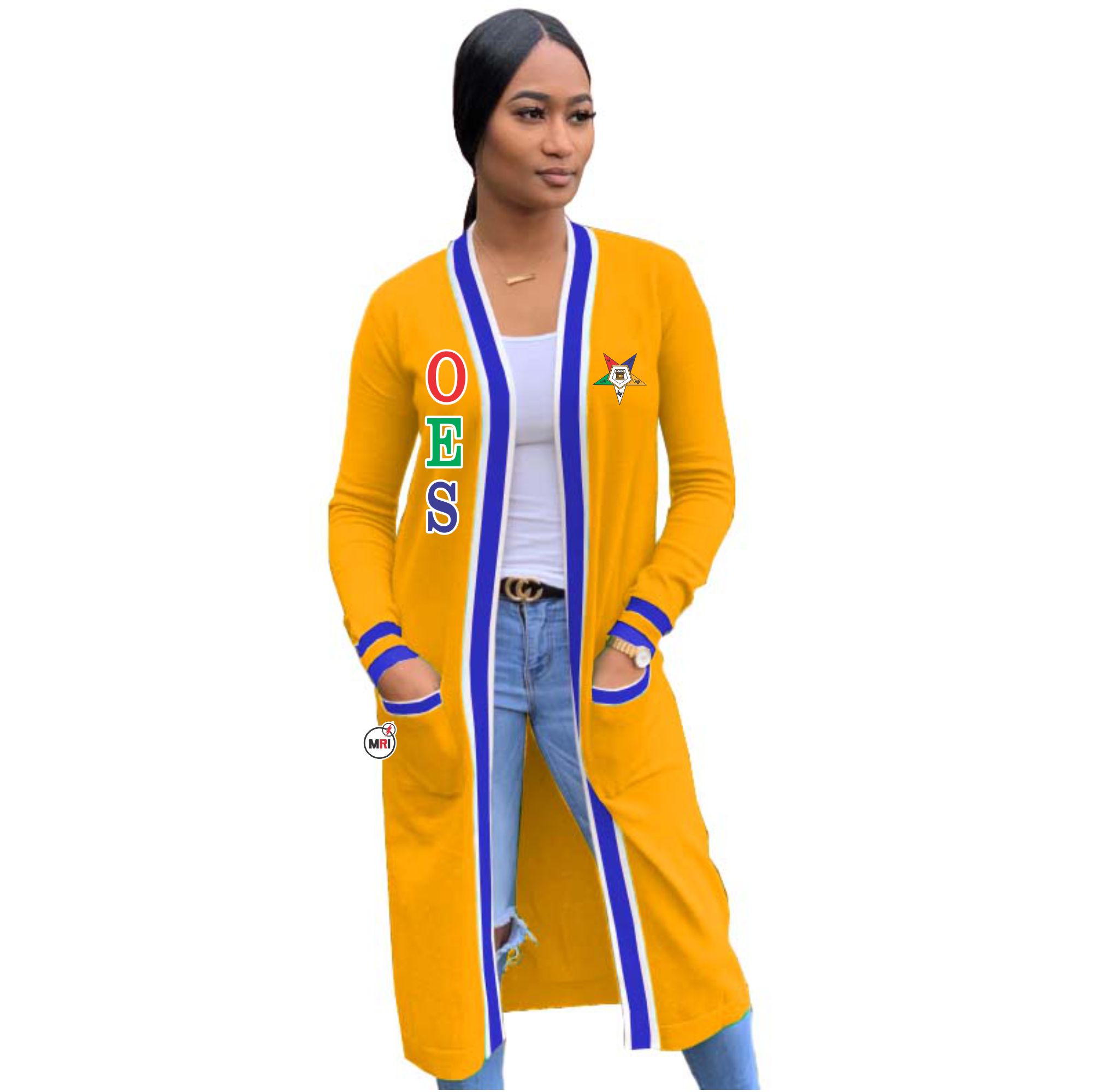 Order Of The Eastern Star Knitted Long Cardigan Sweater