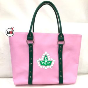 Alpha Kappa Alpha PU Leather Tote Bag