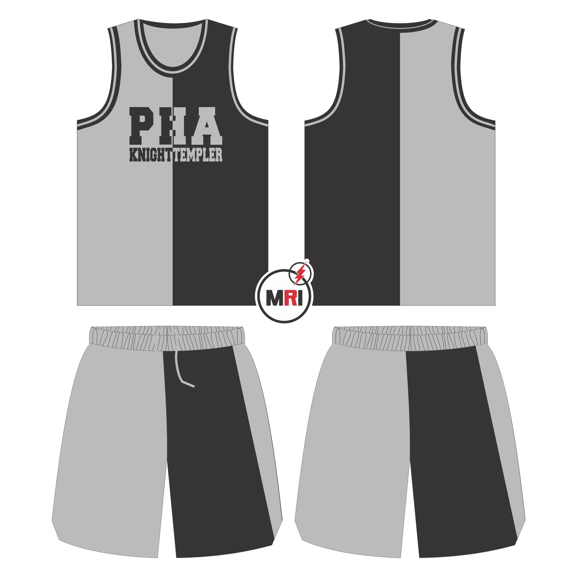 Knight Templar Basketball Set Jersey with Short