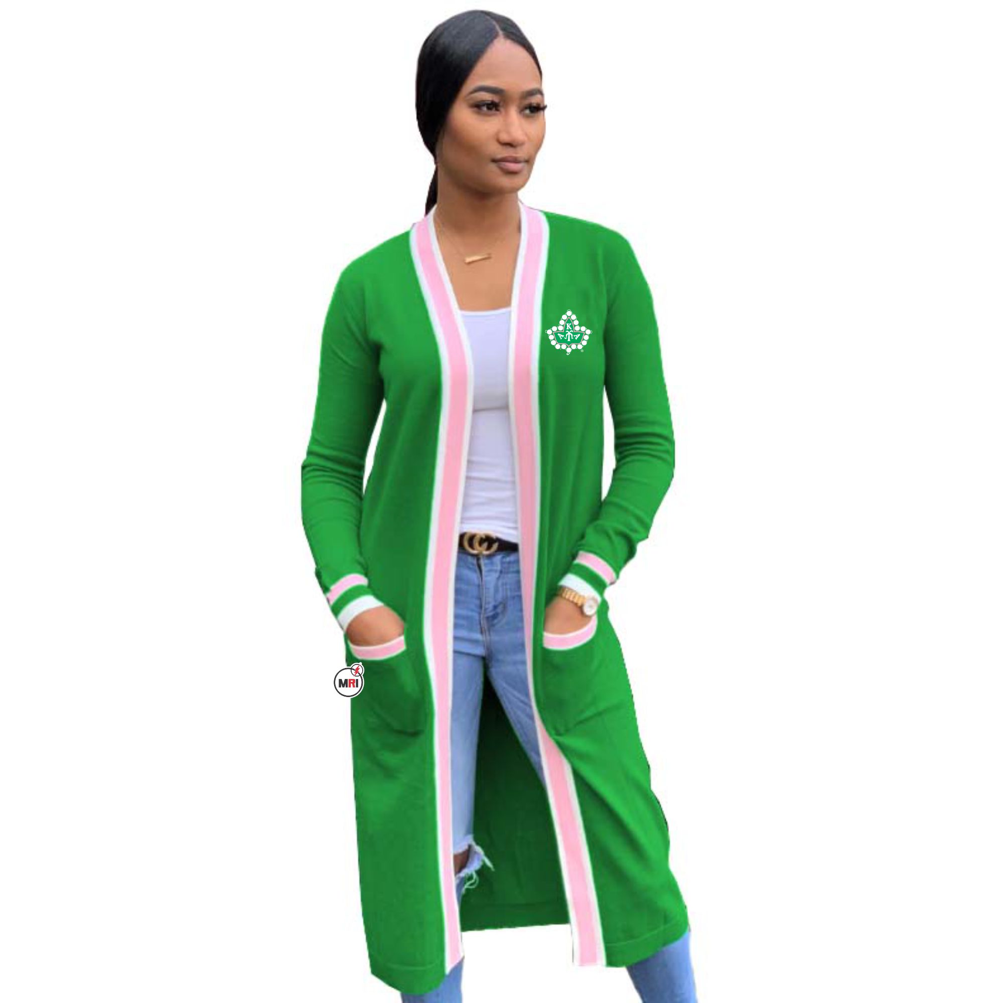 Alpha Kappa Alpha Knitted Long Cardigan Sweater