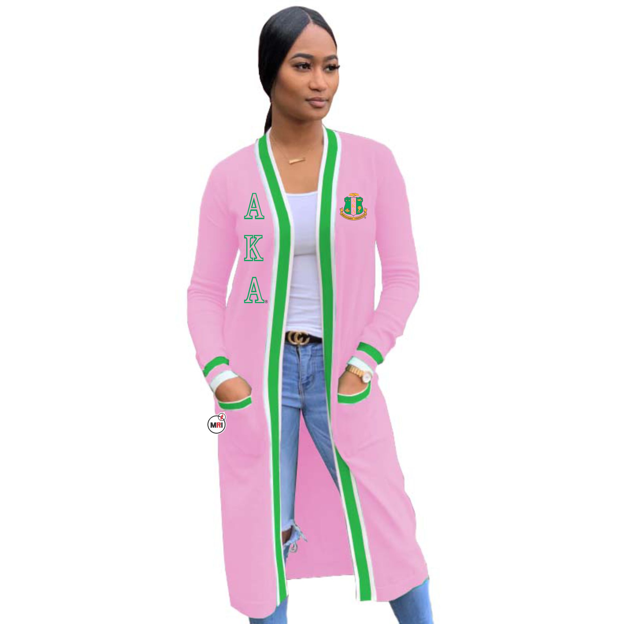 Alpha Kappa Alpha Knitted Long Cardigan Sweater