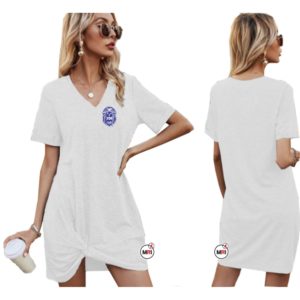 Zeta Phi Beta V-Neck Style Women Dress