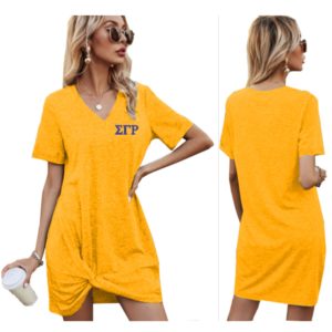 Sigma Gamma Rho V-Neck Style Women Dress