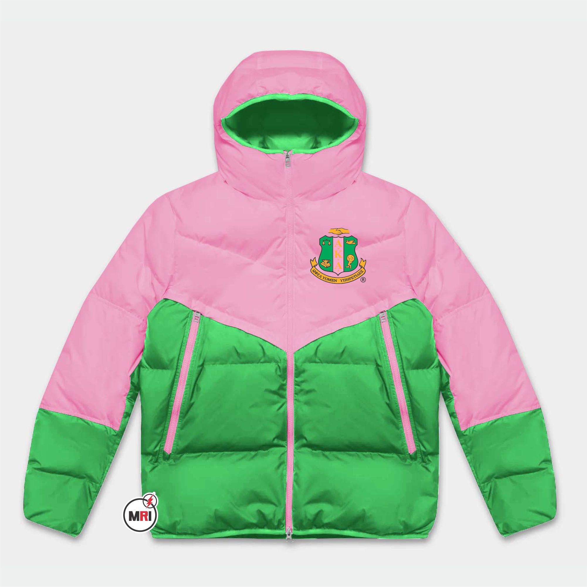 Alpha Kappa Alpha Puffer Jacket with Hood