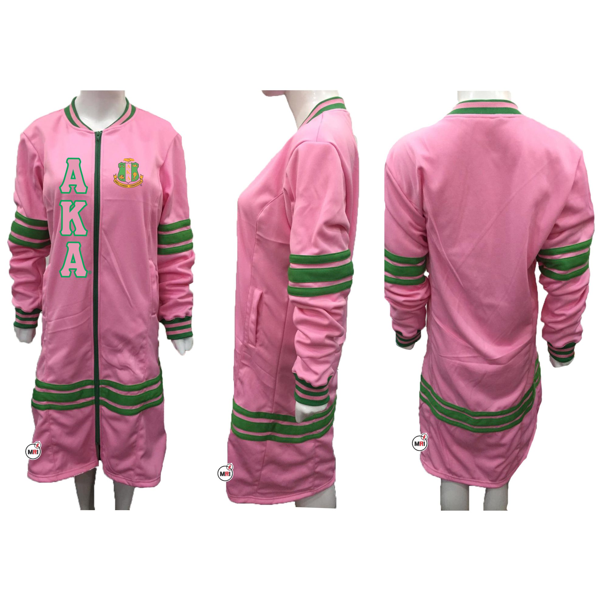 Alpha Kappa Alpha Zipper Style Long Dress